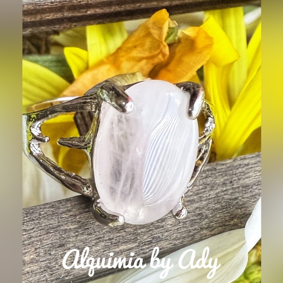 Alquimia Jewelry - Pink quartz stone Victorian ring